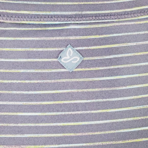 Prana Blue Striped Scramble Athletic High Neck Long Sleeve Dress Sz S - Picture 10 of 12